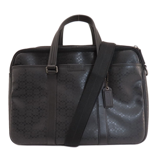 COACH Business bag F70766 PVC black Briefcase Signature mens Used Authentic