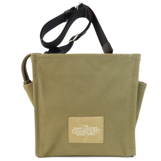 MARC JACOBS Shoulder Bag canvas green The Book Bag Women Used Authentic