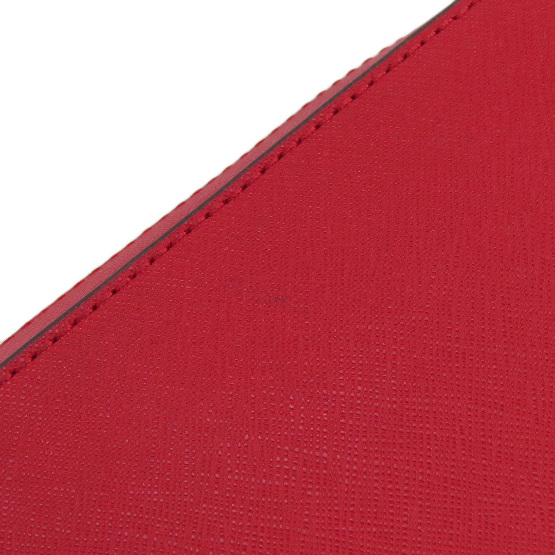 MICHAEL KORS Shoulder Bag leather Red logo Women Used Authentic