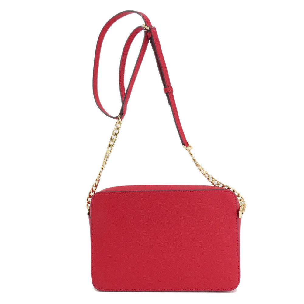 MICHAEL KORS Shoulder Bag leather Red logo Women Used Authentic