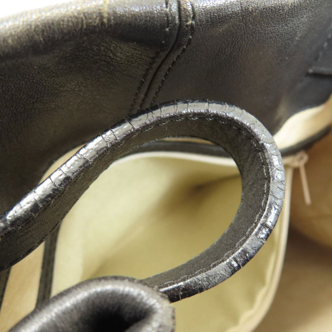 HIROFU Backpack leather black logo