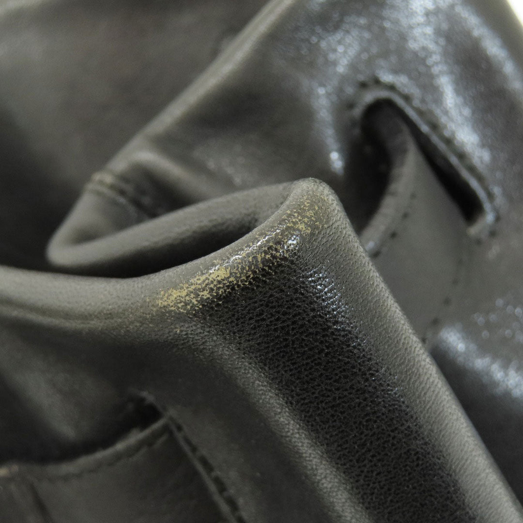 HIROFU Backpack leather black logo