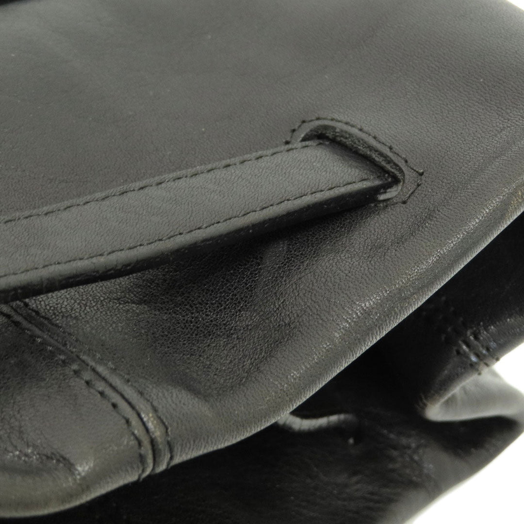 HIROFU Backpack leather black logo