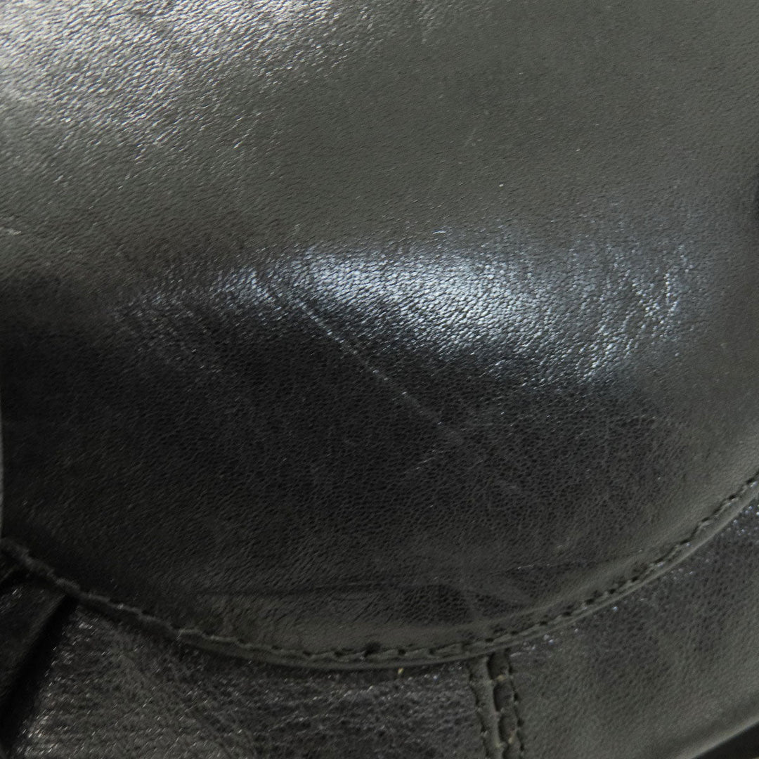 HIROFU Backpack leather black logo