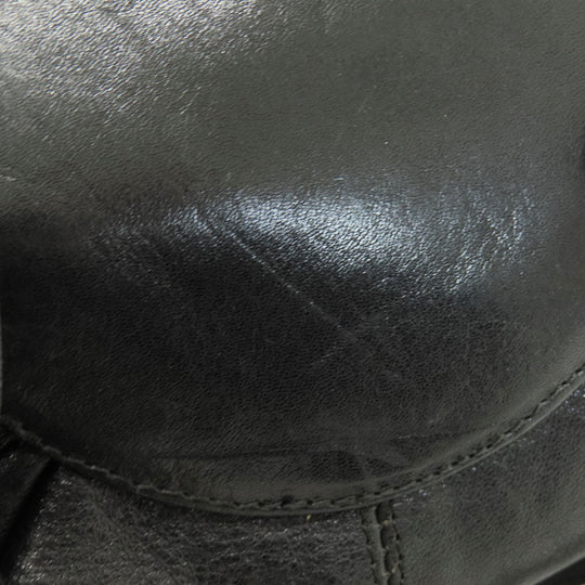 HIROFU Backpack leather black logo