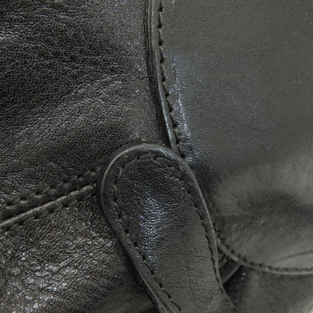 HIROFU Backpack leather black logo