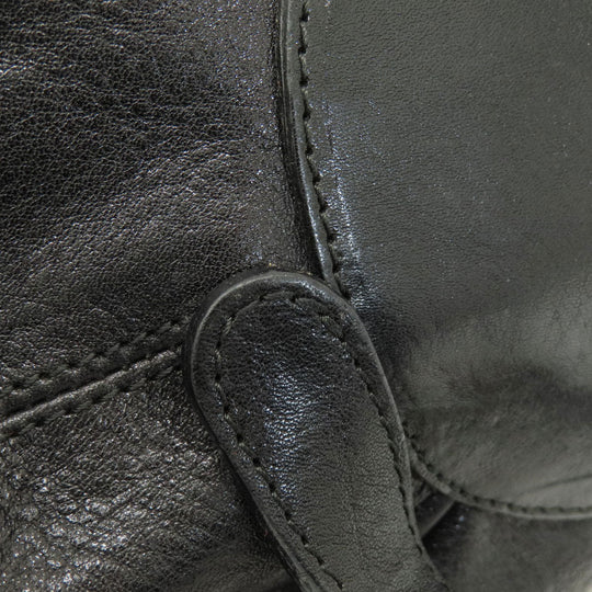HIROFU Backpack leather black logo