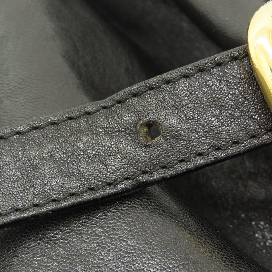 HIROFU Backpack leather black logo
