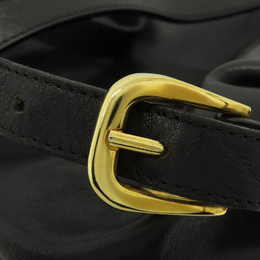 HIROFU Backpack leather black logo