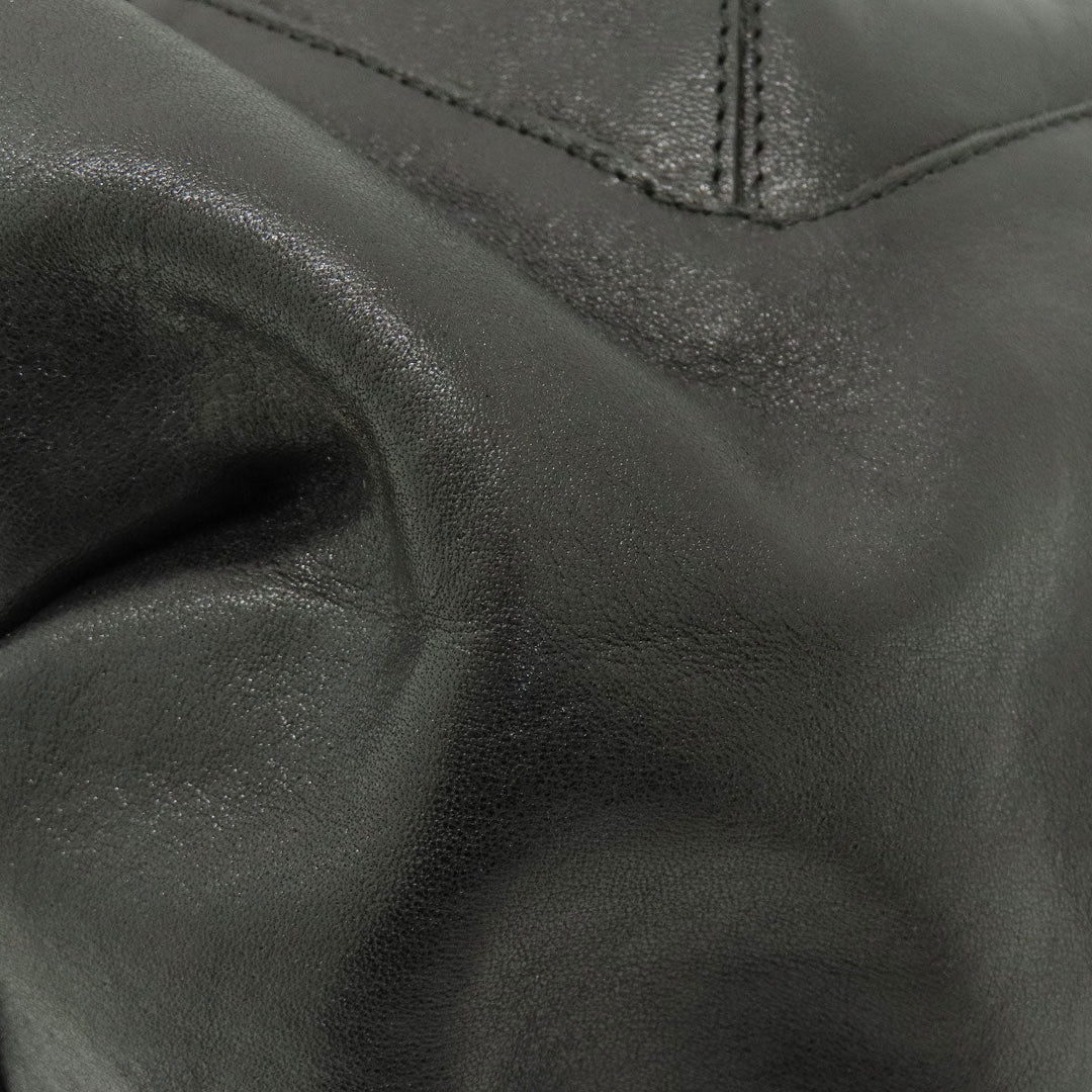 HIROFU Backpack leather black logo