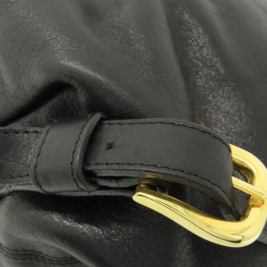 HIROFU Backpack leather black logo