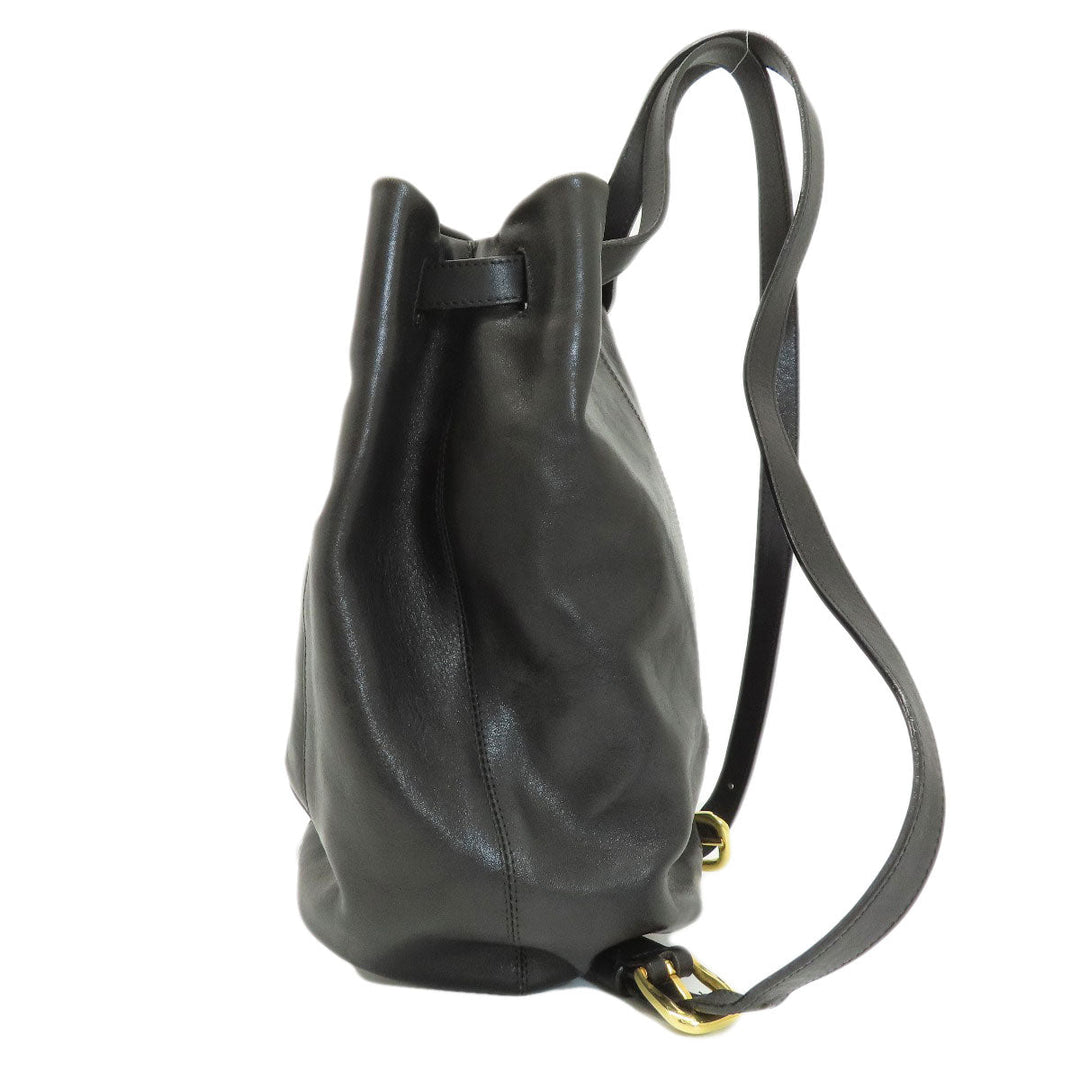 HIROFU Backpack leather black logo