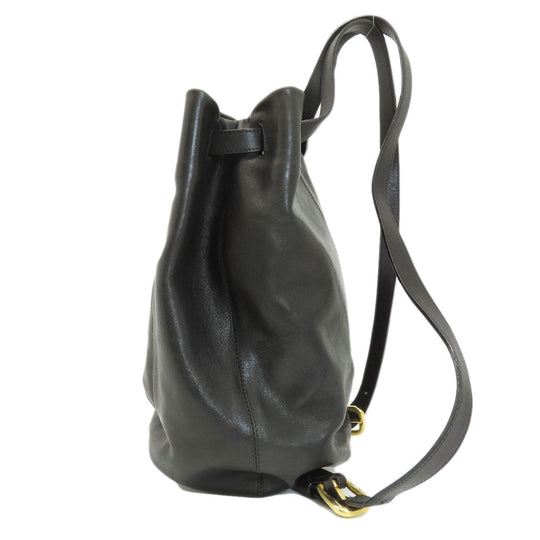 HIROFU Backpack leather black logo