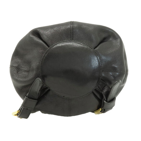 HIROFU Backpack leather black logo