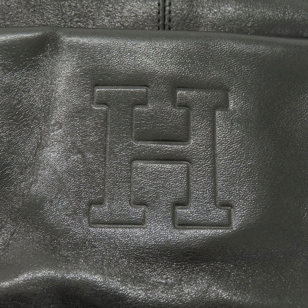 HIROFU Backpack leather black logo