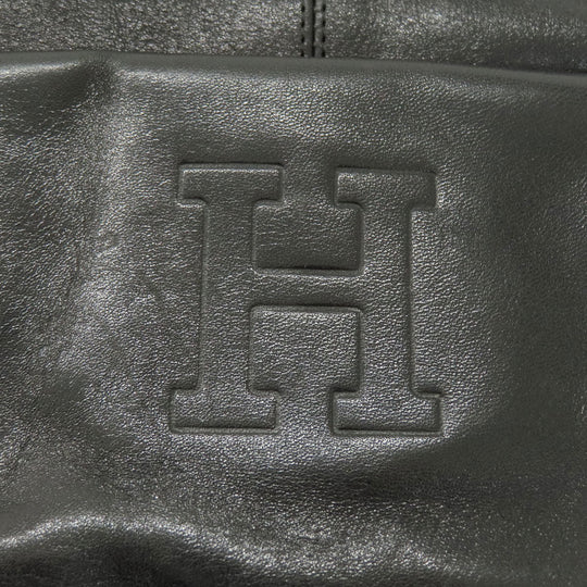 HIROFU Backpack leather black logo