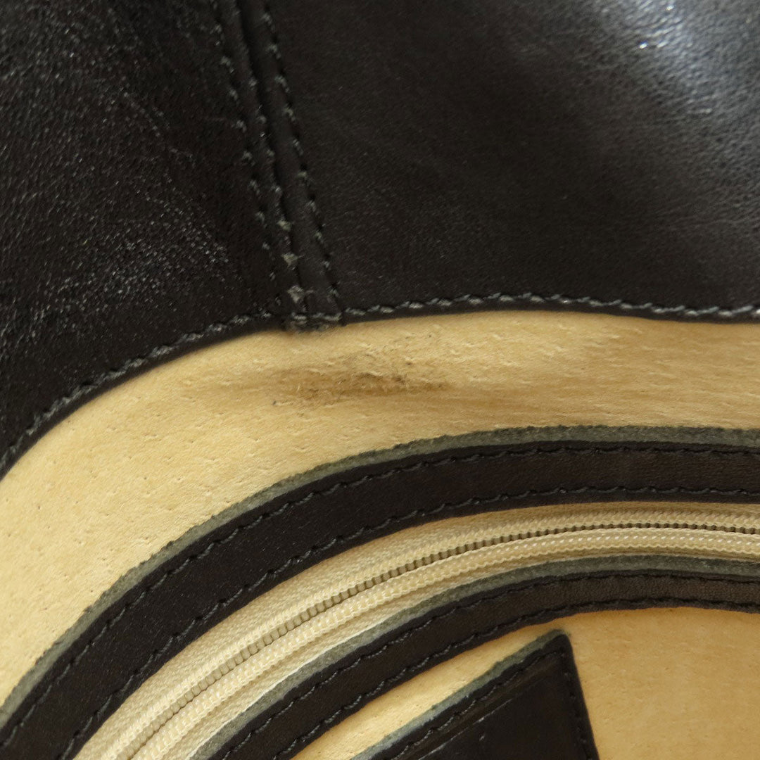 HIROFU Backpack leather black logo