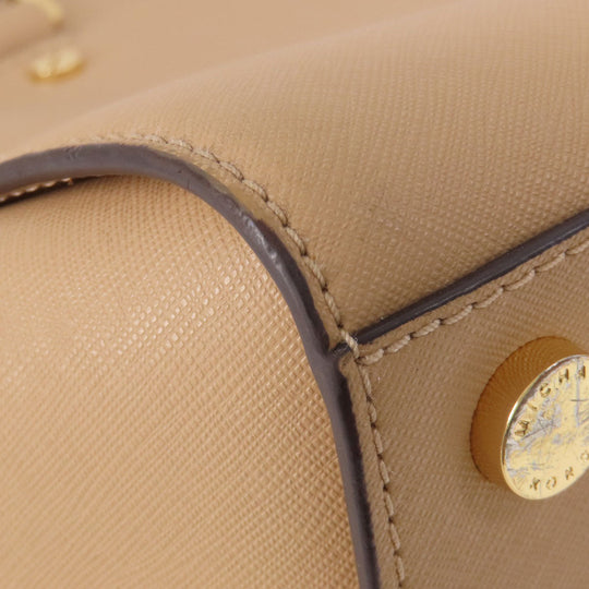 MICHAEL KORS Handbag leather beige 2WAY Women Used Authentic