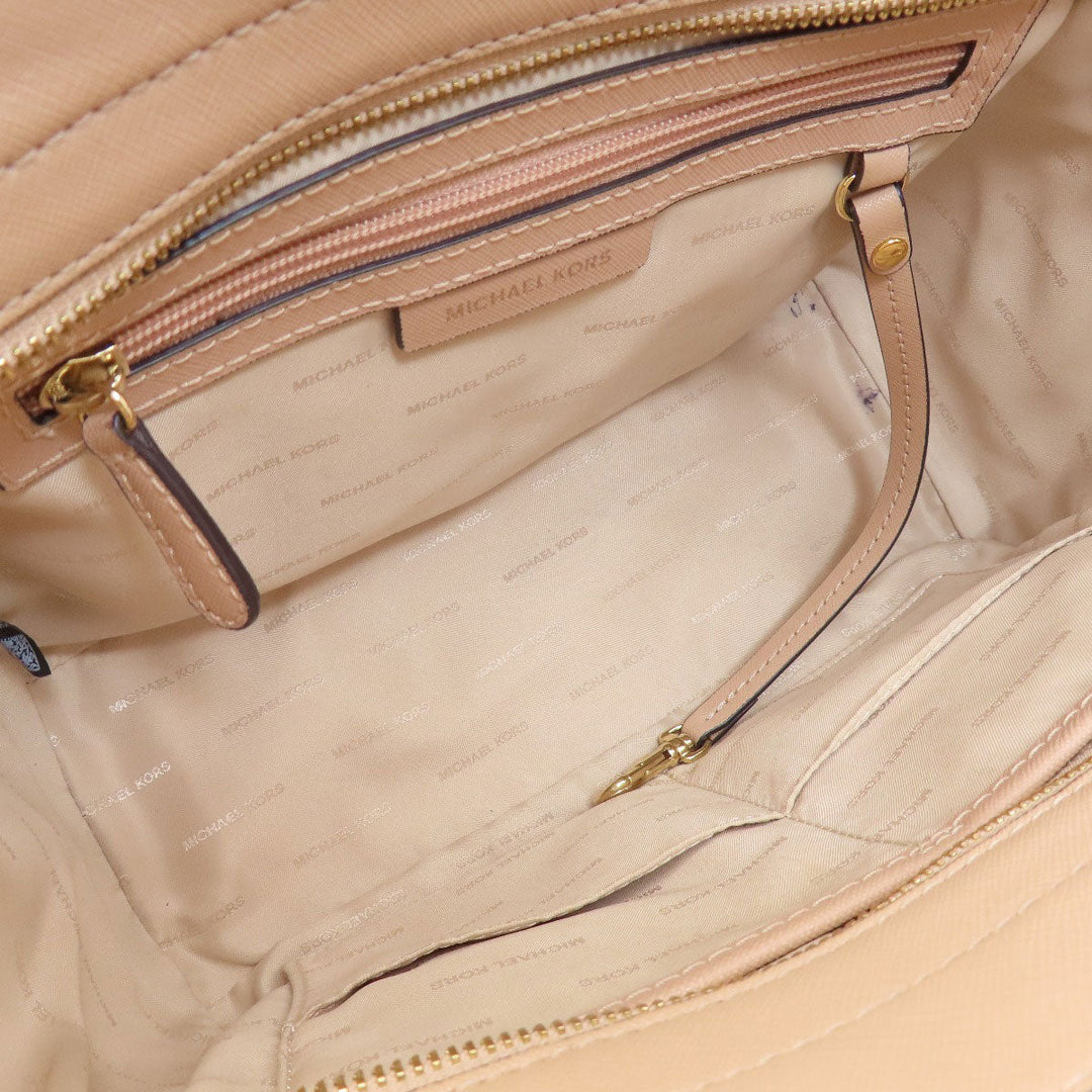 MICHAEL KORS Handbag leather beige 2WAY Women Used Authentic