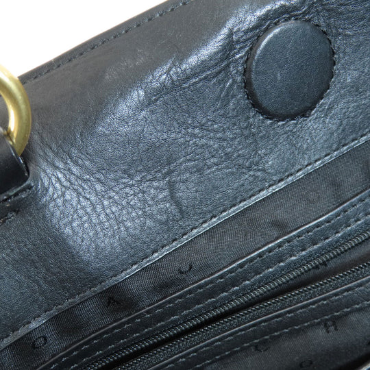 COLE HAAN Tote Bag leather black Simple design Women Used Authentic