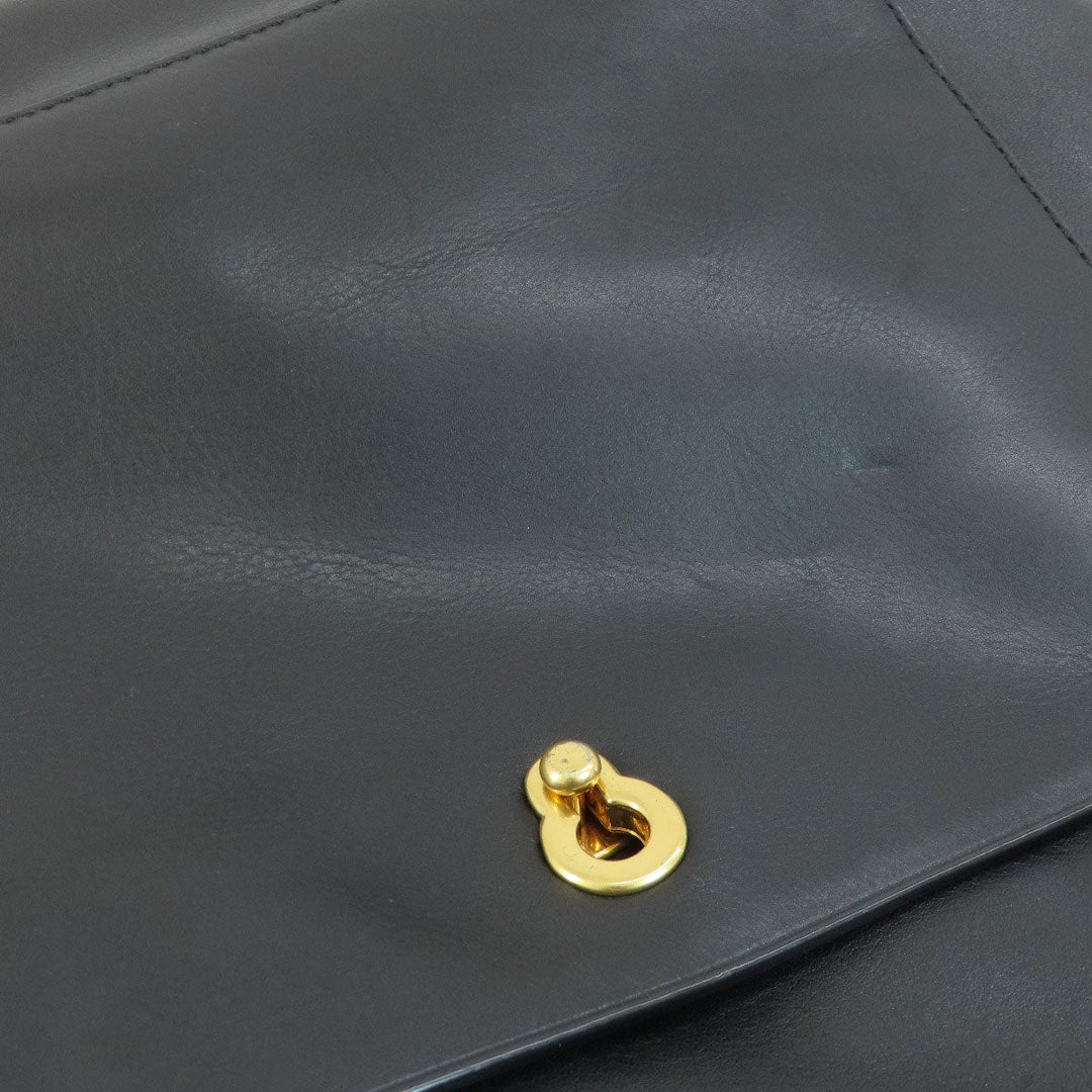COLE HAAN Tote Bag leather black Simple design Women Used Authentic
