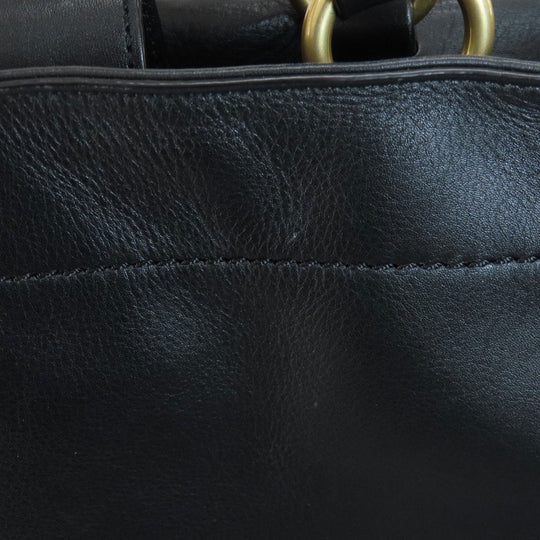 COLE HAAN Tote Bag leather black Simple design Women Used Authentic