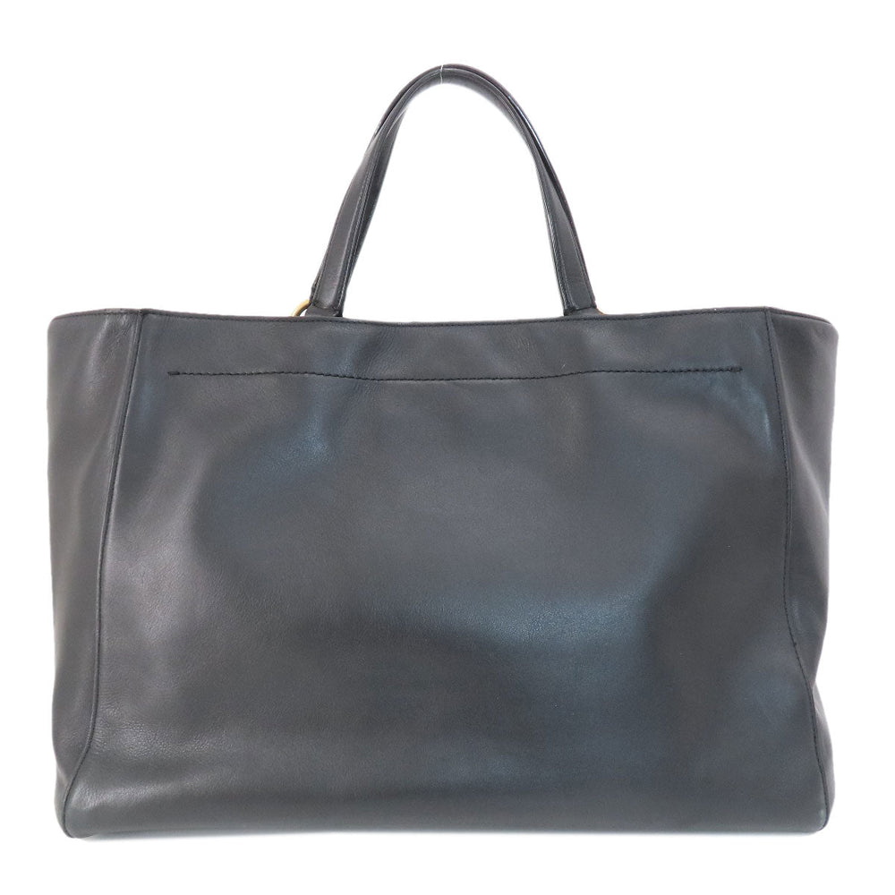 COLE HAAN Tote Bag leather black Simple design Women Used Authentic