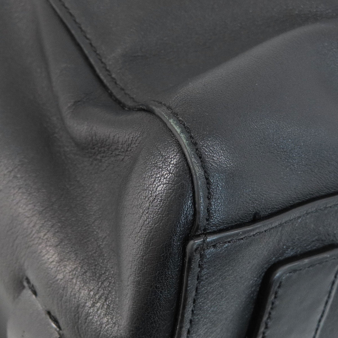 COLE HAAN Tote Bag leather black Simple design Women Used Authentic