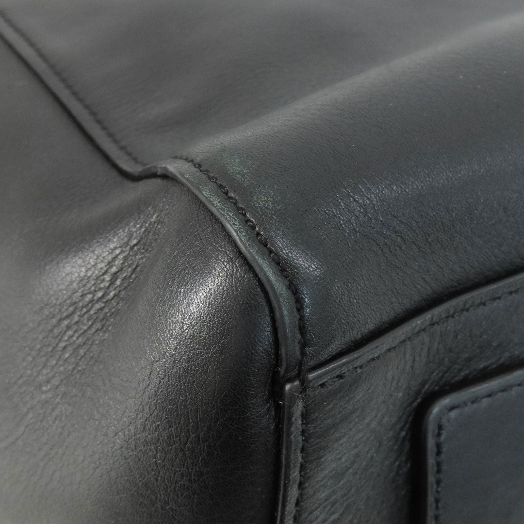 COLE HAAN Tote Bag leather black Simple design Women Used Authentic