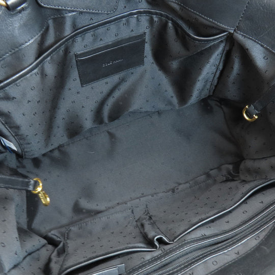 COLE HAAN Tote Bag leather black Simple design Women Used Authentic