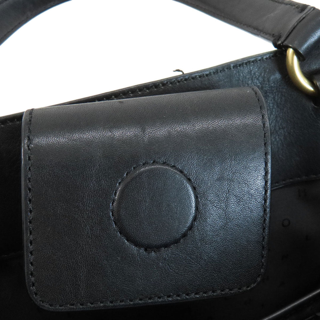 COLE HAAN Tote Bag leather black Simple design Women Used Authentic
