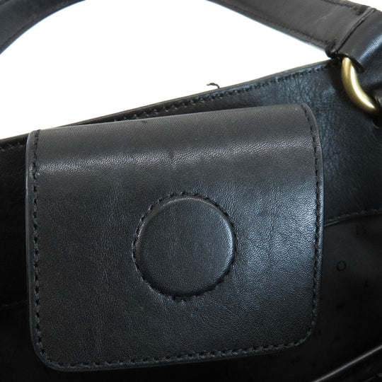 COLE HAAN Tote Bag leather black Simple design Women Used Authentic