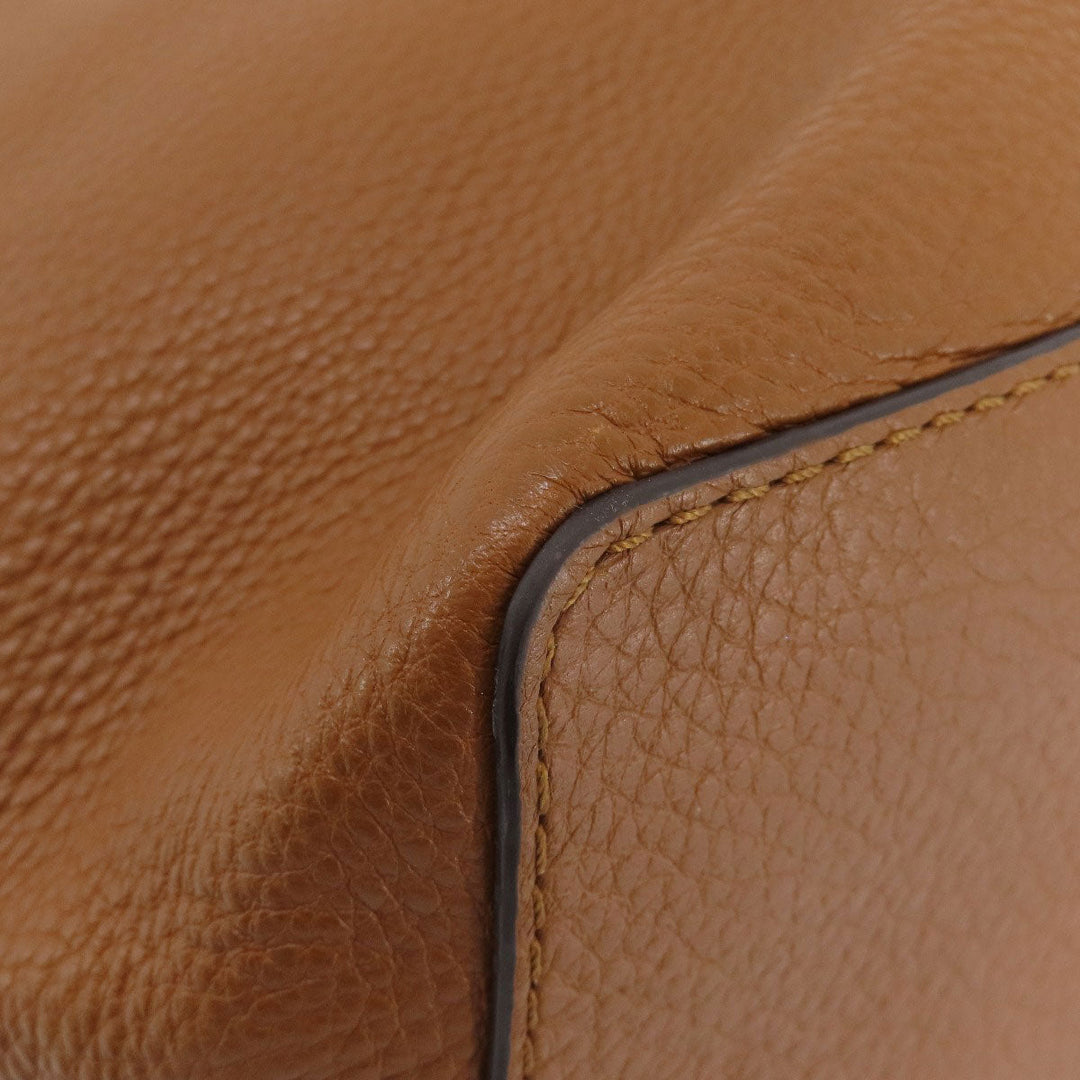 MICHAEL KORS Handbag leather Brown logo Women Used Authentic