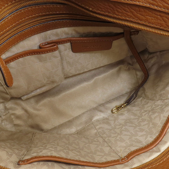 MICHAEL KORS Handbag leather Brown logo Women Used Authentic