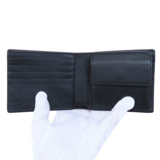 GUCCI Bifold Wallet 544472 leather black Micro Gucci Shima outlet mens Used Authentic