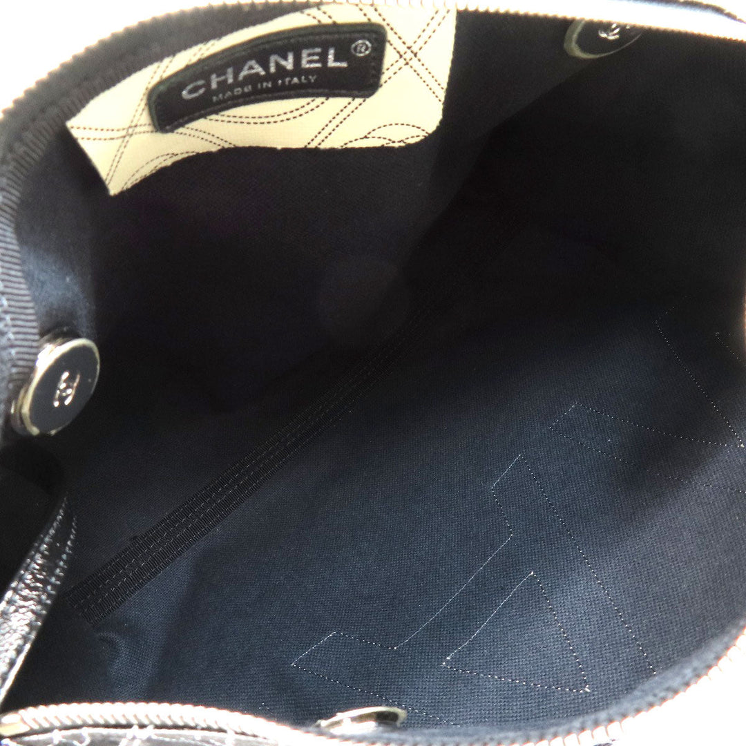 CHANEL Boston Duffel bag Coated canvas black COCO Mark Camellia 2WAY SilverMetal Women Used Authentic