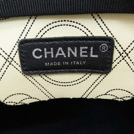 CHANEL Boston Duffel bag Coated canvas black COCO Mark Camellia 2WAY SilverMetal Women Used Authentic