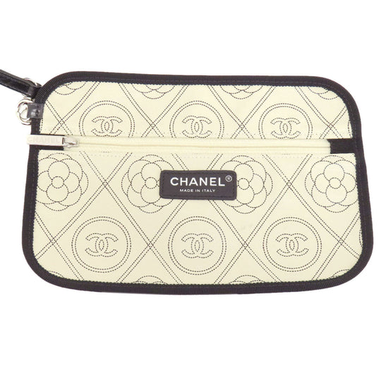 CHANEL Boston Duffel bag Coated canvas black COCO Mark Camellia 2WAY SilverMetal Women Used Authentic