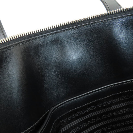 PRADA Tote Bag leather black Safiano Women Used Authentic