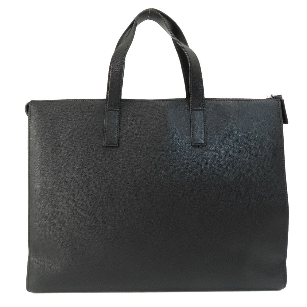 PRADA Tote Bag leather black Safiano Women Used Authentic