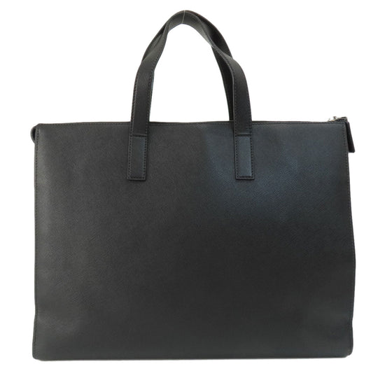PRADA Tote Bag leather black Safiano Women Used Authentic