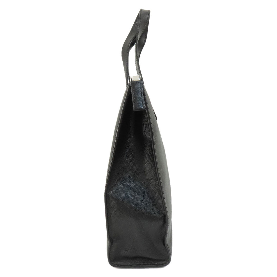 PRADA Tote Bag leather black Safiano Women Used Authentic