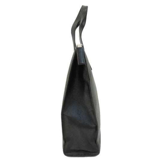 PRADA Tote Bag leather black Safiano Women Used Authentic