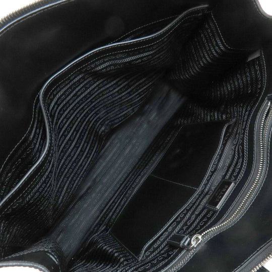 PRADA Tote Bag leather black Safiano Women Used Authentic