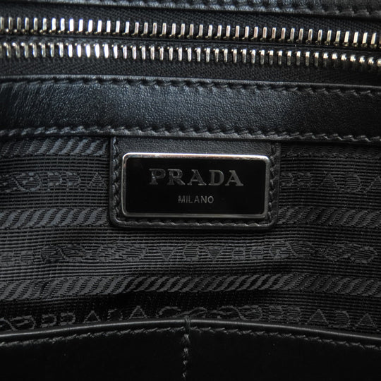 PRADA Tote Bag leather black Safiano Women Used Authentic