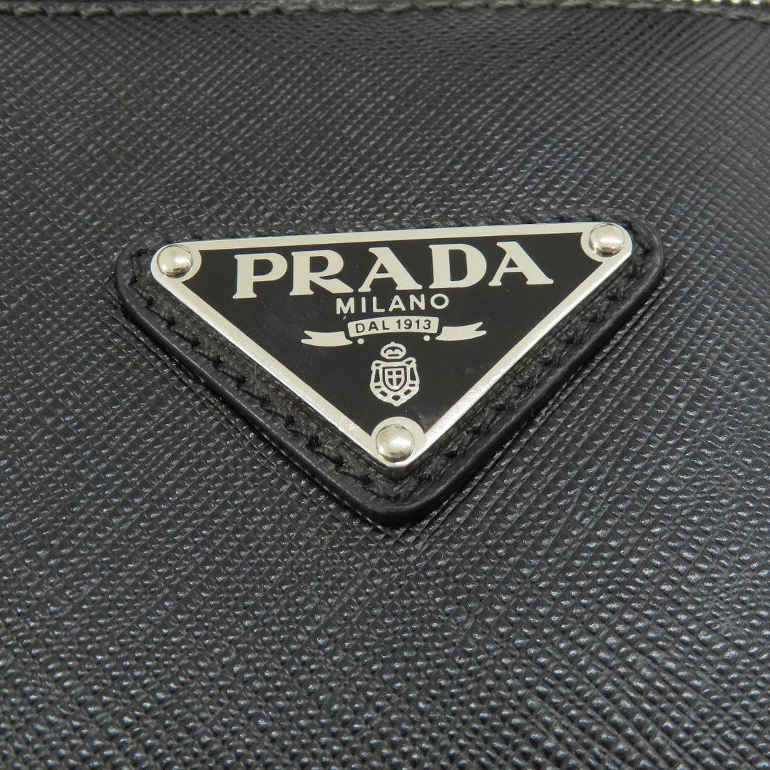 PRADA Tote Bag leather black Safiano Women Used Authentic