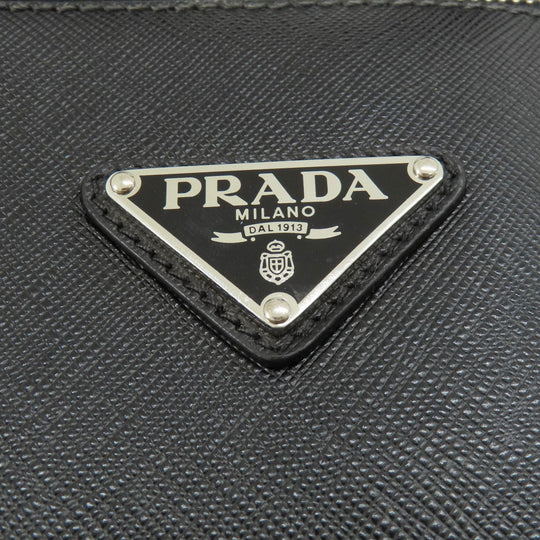 PRADA Tote Bag leather black Safiano Women Used Authentic