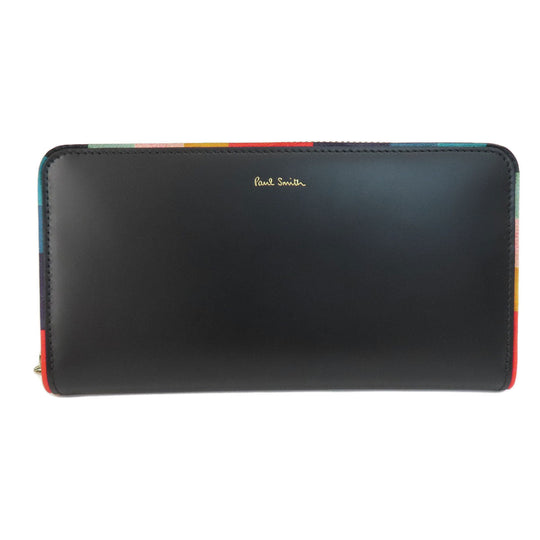 Paul Smith Long Wallet Purse leather black Multistripe