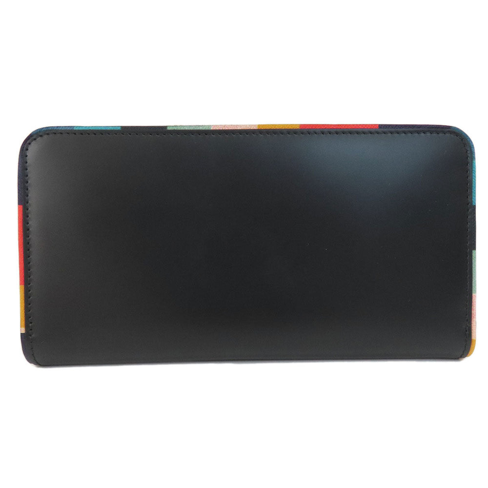 Paul Smith Long Wallet Purse leather black Multistripe