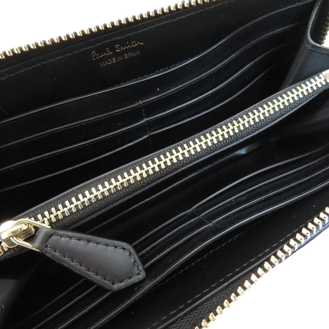 Paul Smith Long Wallet Purse leather black Multistripe